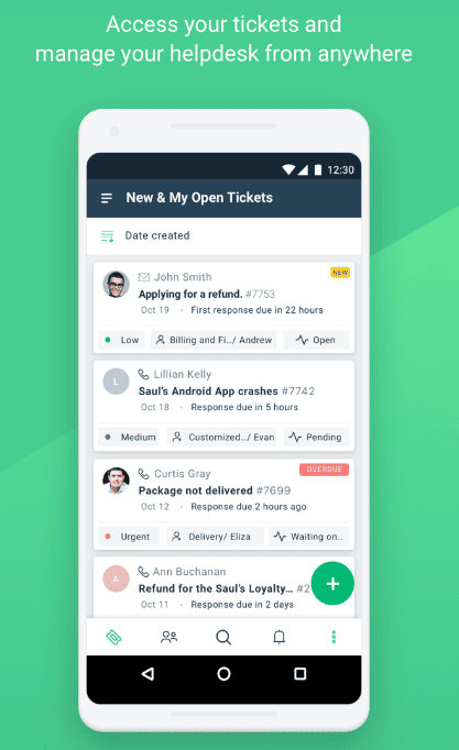 Freshdesk mobile app screenshot
